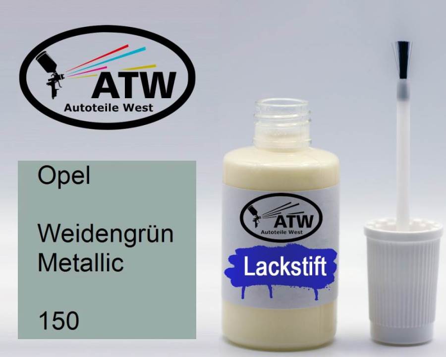 Opel, Weidengrün Metallic, 150: 20ml Lackstift, von ATW Autoteile West.